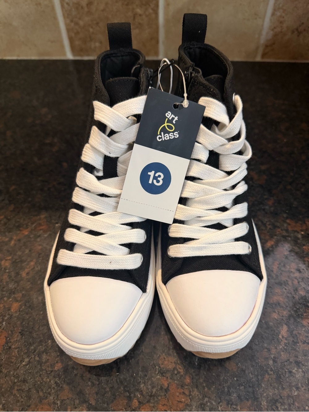 art class Black and White High-Top Kids Sneakers